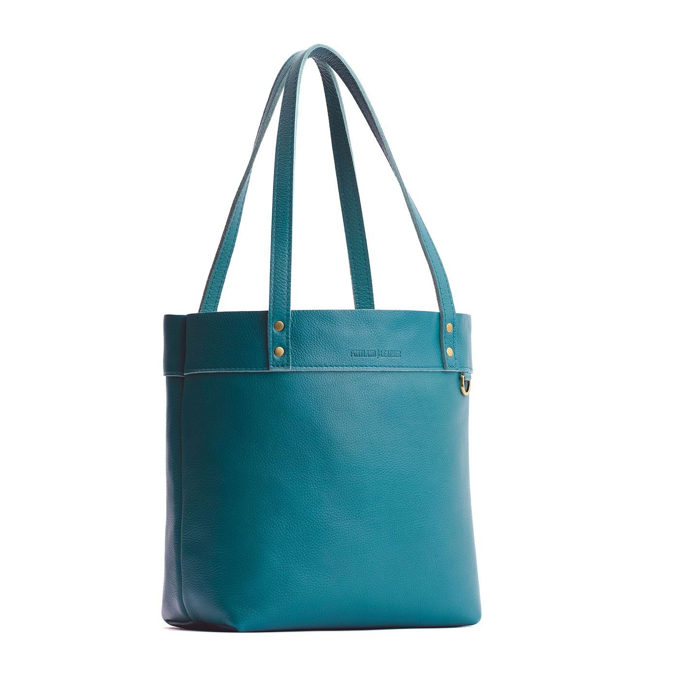 Soul Blue*Medium*Classic | Leather tote bag with riveted straps and exterior key loop