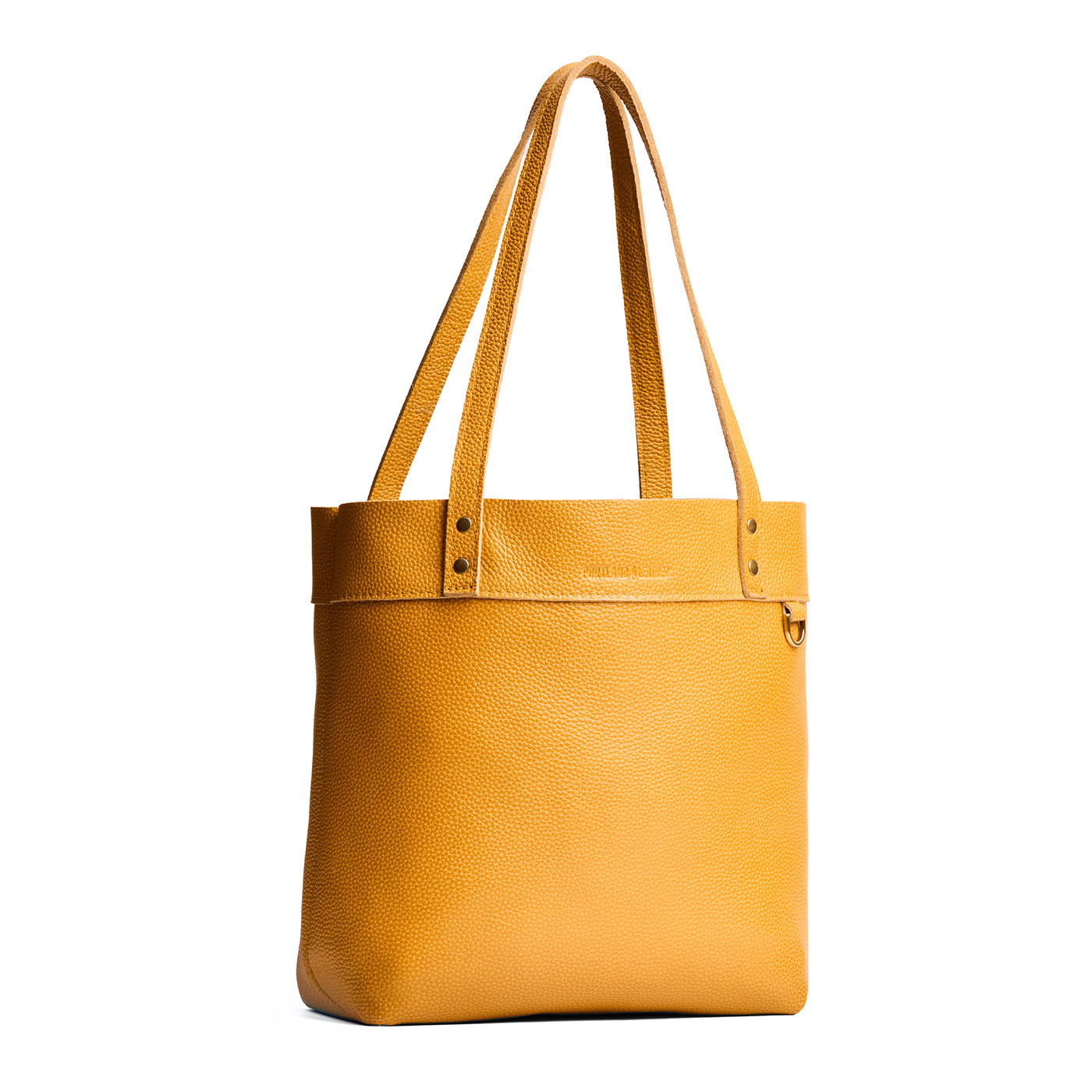 Sunshine*Medium*Classic | Leather tote bag with riveted straps and exterior key loop