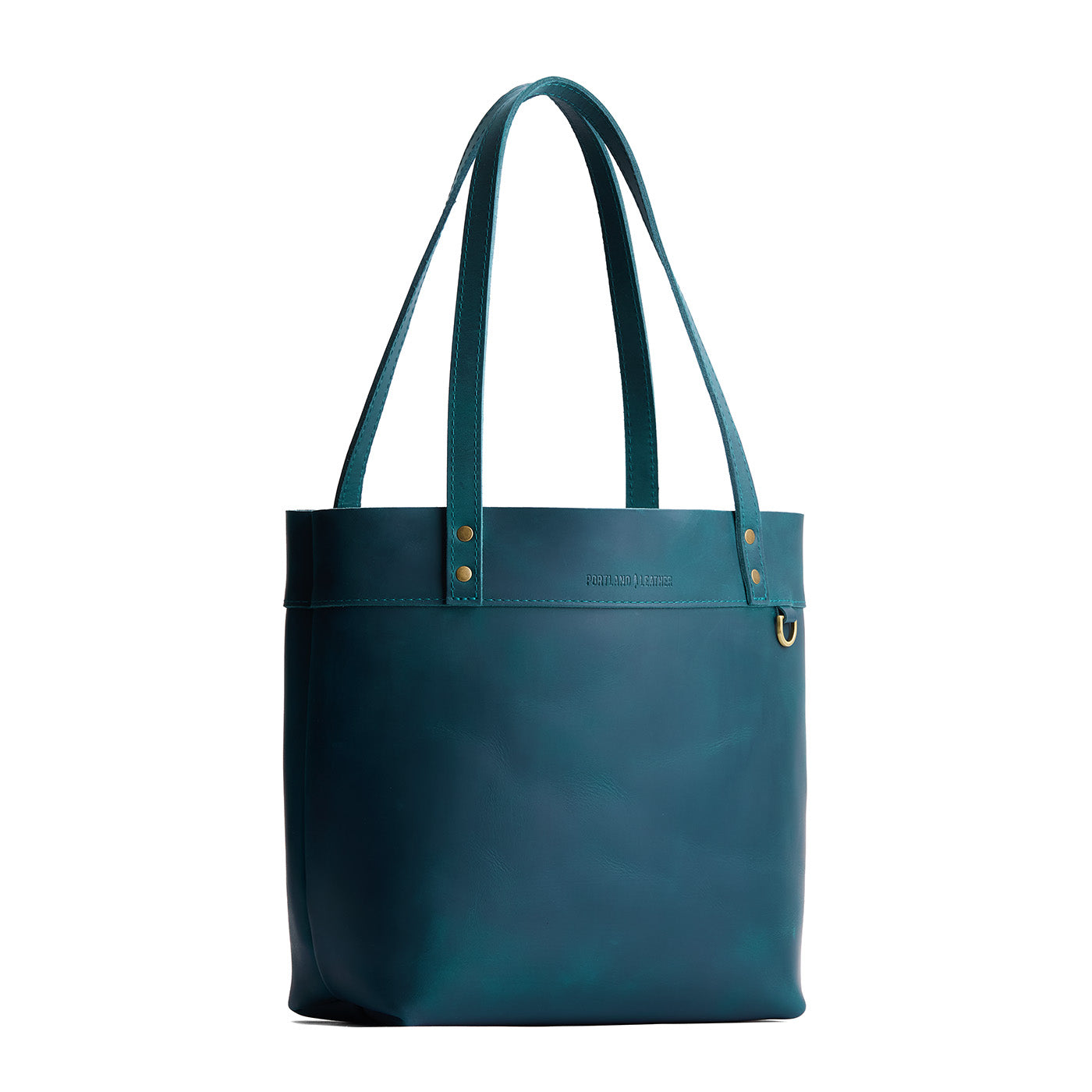 Westward Blue*Medium*Classic | Leather tote bag with riveted straps and exterior key loop
