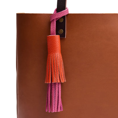 Wild Rose | A two tiered fringe tassel on a Tote Bag