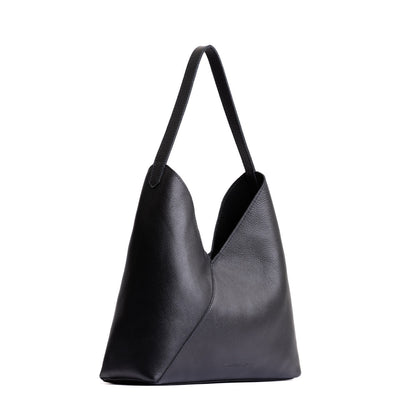 Pebbled--black*Oversized | Large shoulder bag with magnetic snap closure