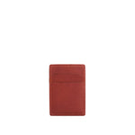 Marrone | Leather card holder with two slots on each side