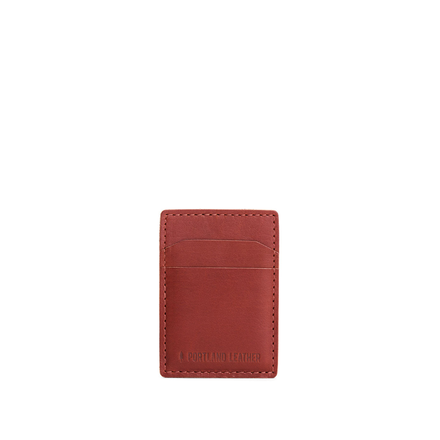 Marrone | Leather card holder with two slots on each side