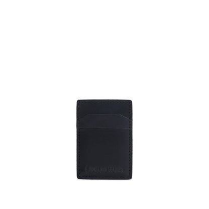 Nero | Leather card holder with two slots on each side