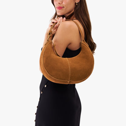 Jackson*Small | Crescent shaped shoulder bag with zipper closure and adjustable strap