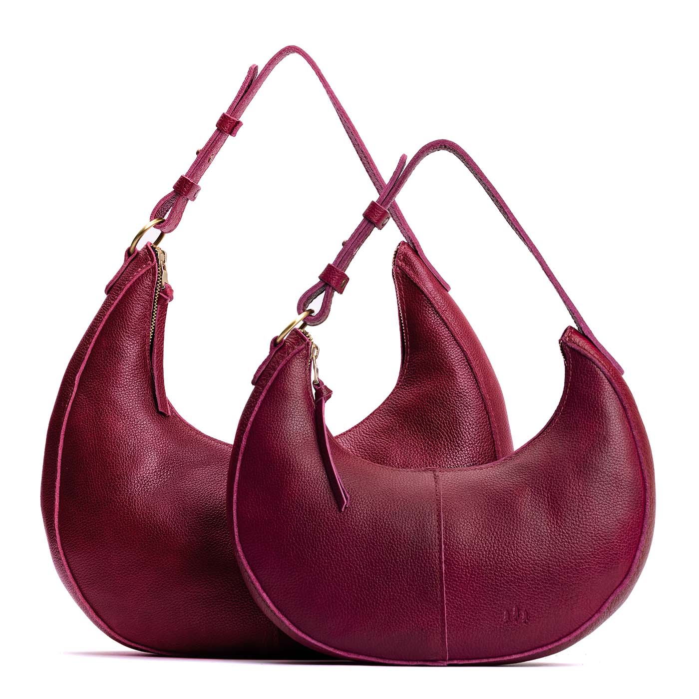 Orchid | Crescent shaped shoulder bag with zipper closure and adjustable strap