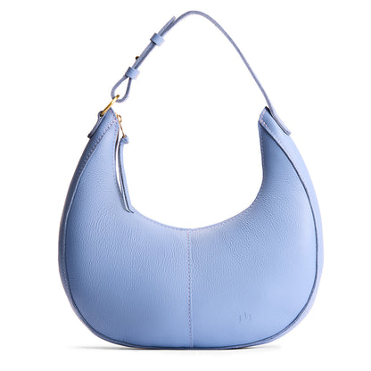 Aster*Large | Large crescent shaped shoulder bag with zipper closure and adjustable strap