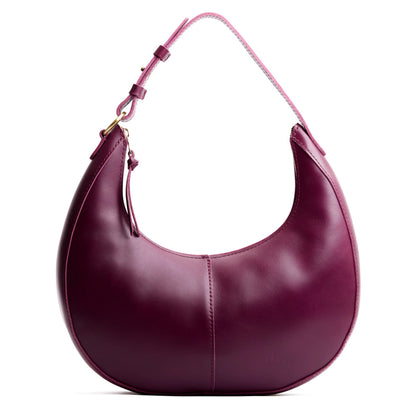 Lollipop*Large | Large crescent shaped shoulder bag with zipper closure and adjustable strap