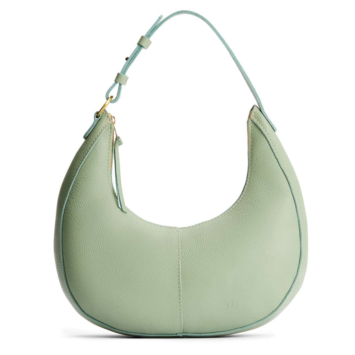 Pistachio*Large | Large crescent shaped shoulder bag with zipper closure and adjustable strap