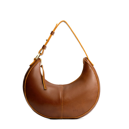 Nuez*Small | Crescent shaped shoulder bag with zipper closure and adjustable strap