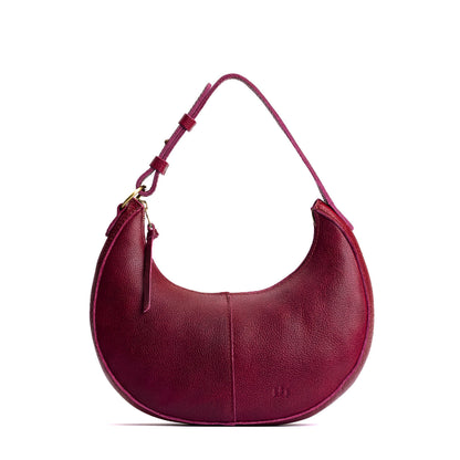 Orchid*Small | Crescent shaped shoulder bag with zipper closure and adjustable strap