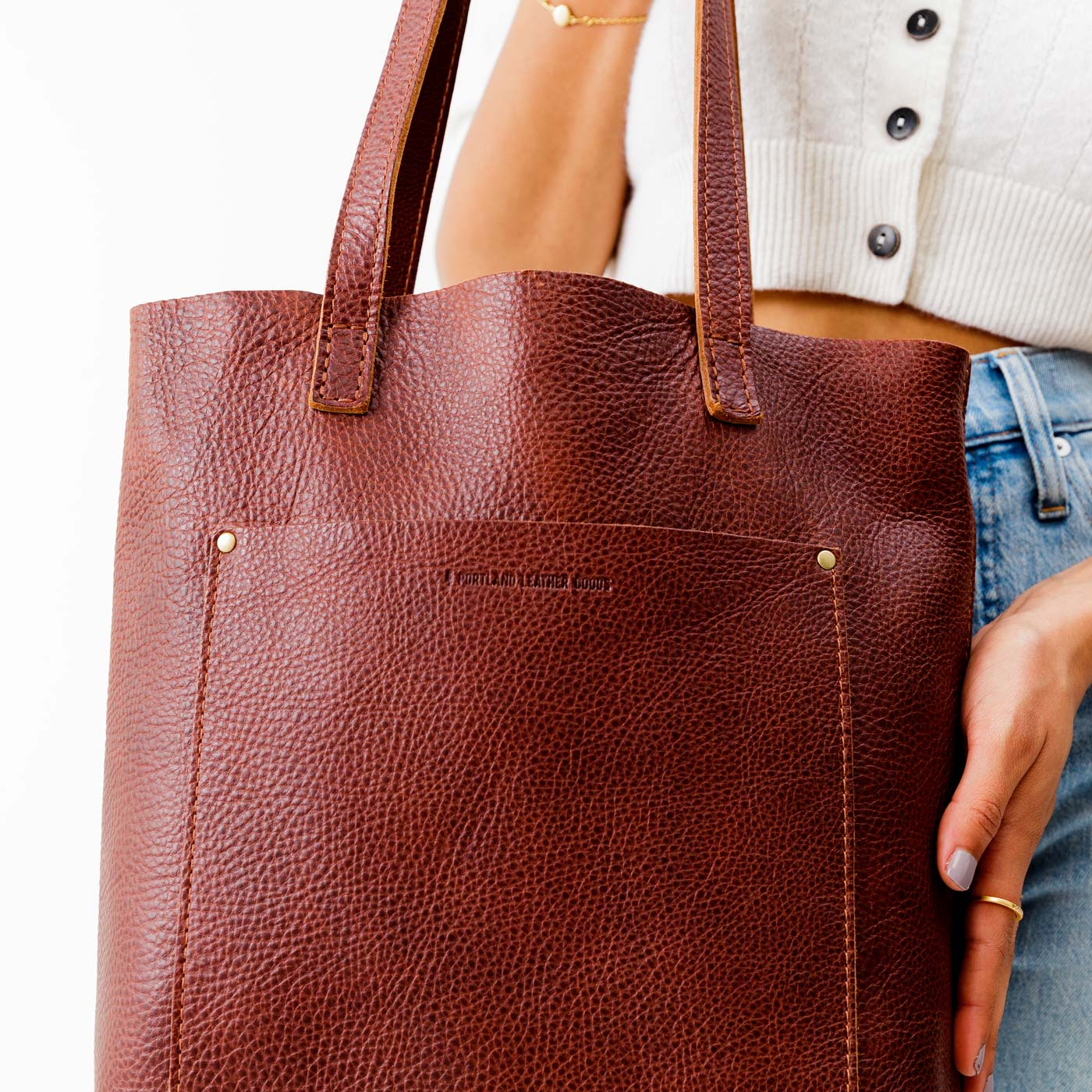 Nutmeg | Medium Tote with dual shoulder straps and crossbody strap