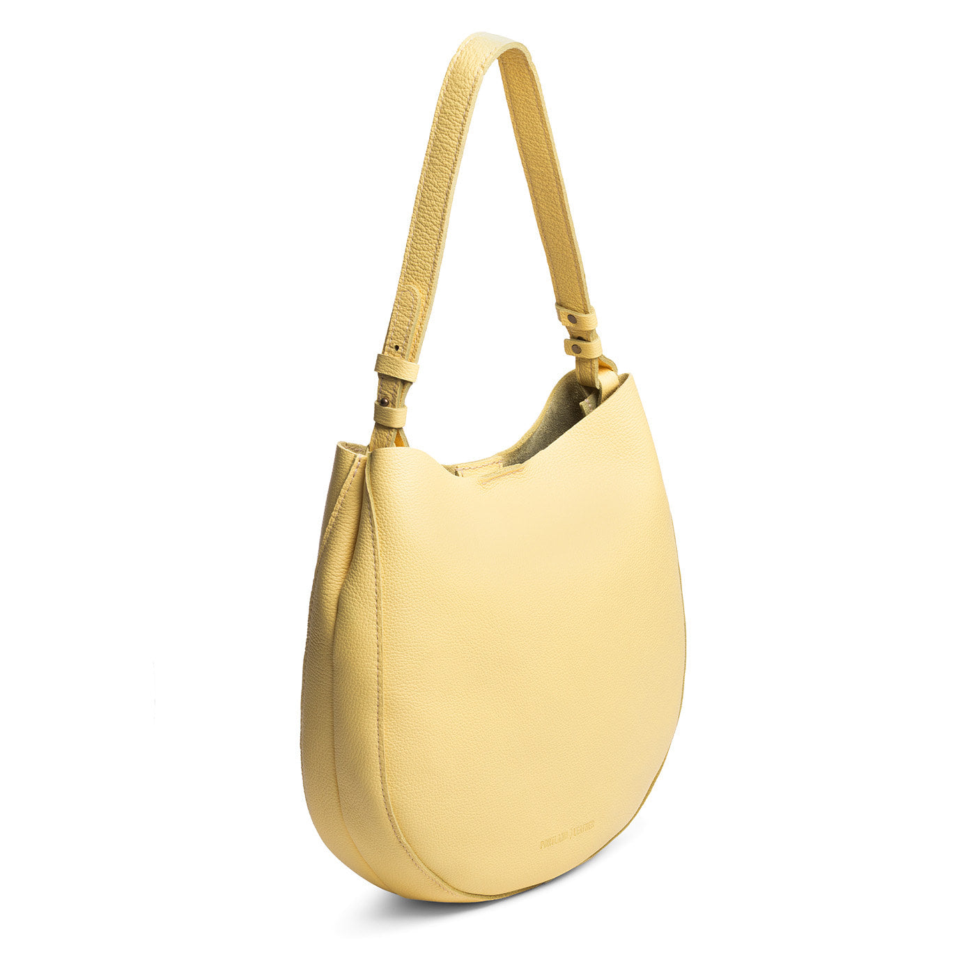 Butter Bliss*Large | Rounded shoulder bag with adjustable strap on a white background