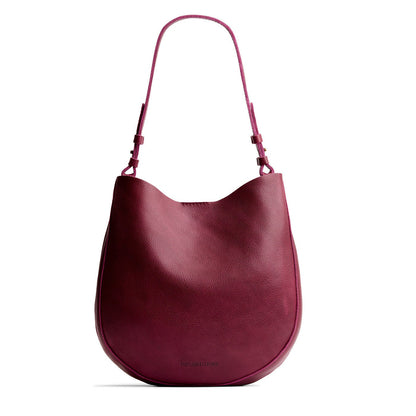 Orchid*Large | Rounded shoulder bag with adjustable strap on a white background