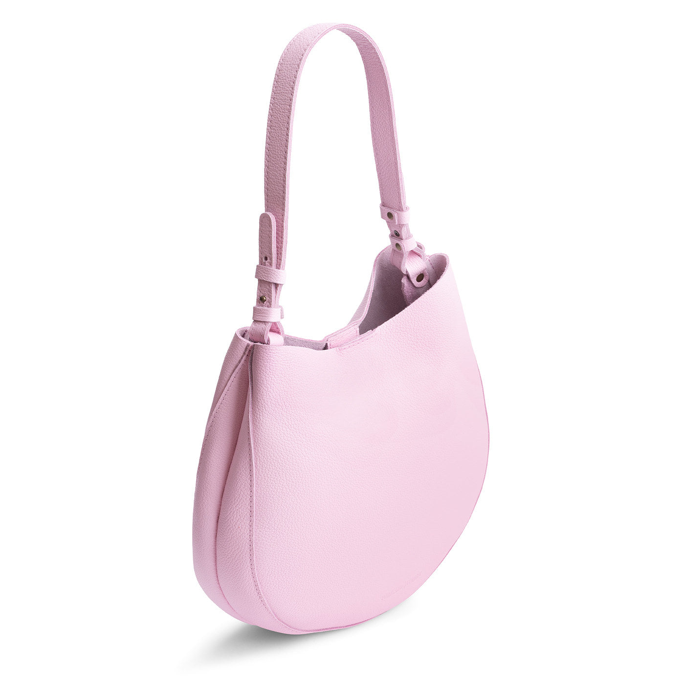 Pinkaboo*Large | Rounded shoulder bag with adjustable strap on a white background