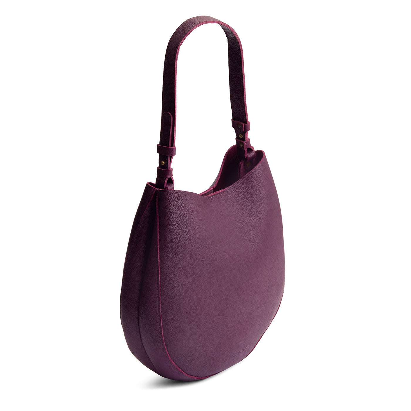 Plum*Large | Rounded shoulder bag with adjustable strap on a white background
