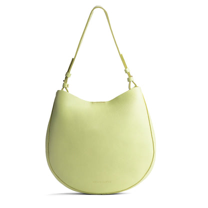 Shadow Lime*Large | Rounded shoulder bag with adjustable strap on a white background
