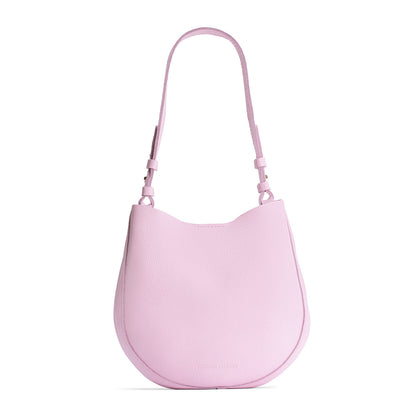 Pinkaboo*Medium | Rounded shoulder bag with adjustable strap on a white background