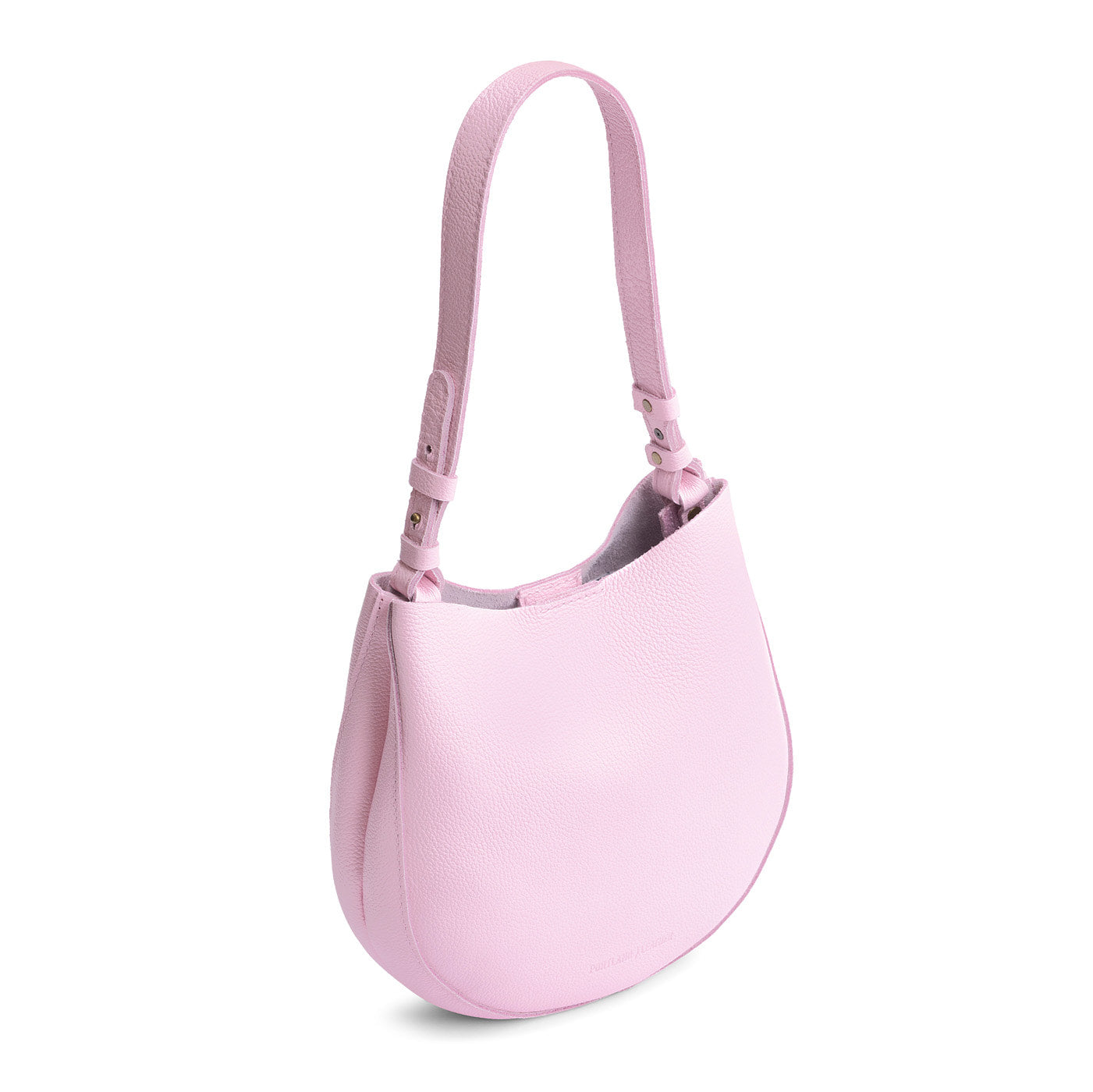 Pinkaboo*Medium | Rounded shoulder bag with adjustable strap on a white background