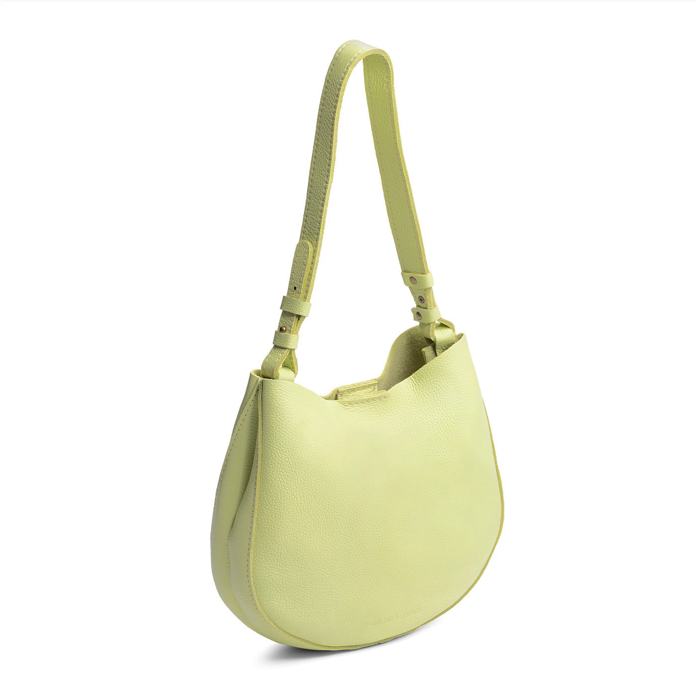 Shadow Lime*Medium | Rounded shoulder bag with adjustable strap on a white background