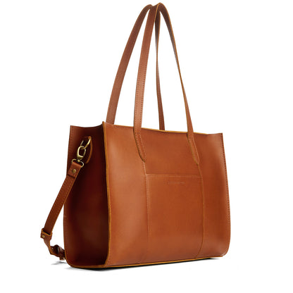 Honey*Oversized East/West | Structured wide tote bag with overlapping panels and crossbody strap