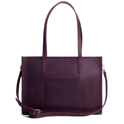 Larkspur*Oversized East/West | Structured wide tote bag with overlapping panels and crossbody strap