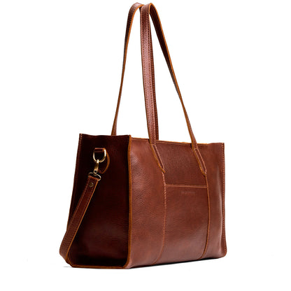 Nutmeg*Oversized East/West | Structured wide tote bag with overlapping panels and crossbody strap