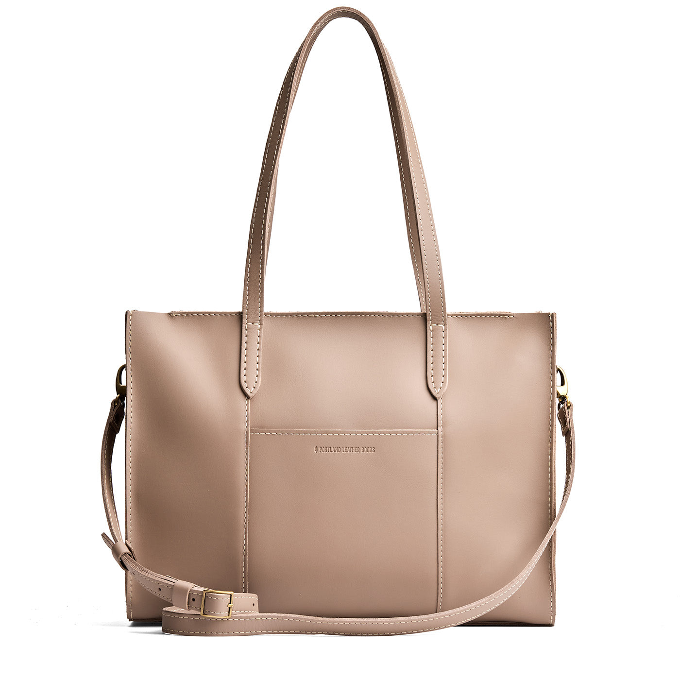 Stone*Oversized East/West | Structured wide tote bag with overlapping panels and crossbody strap