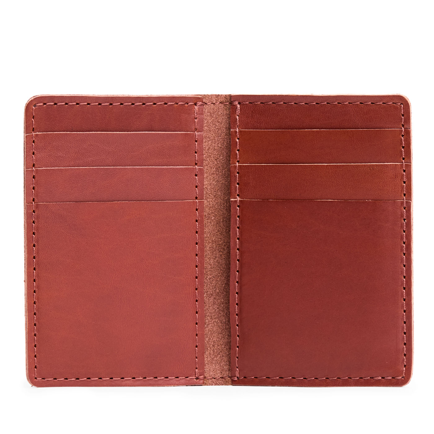 Vertical cardholder with six card slots on a white background