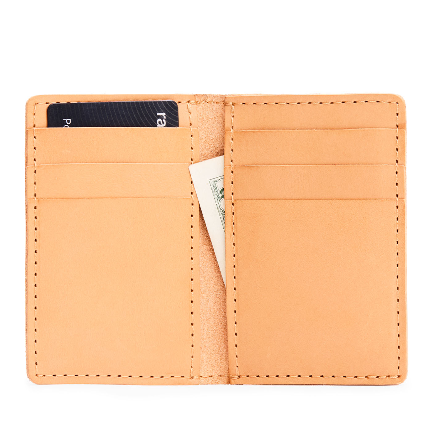 Vertical cardholder with six card slots on a white background