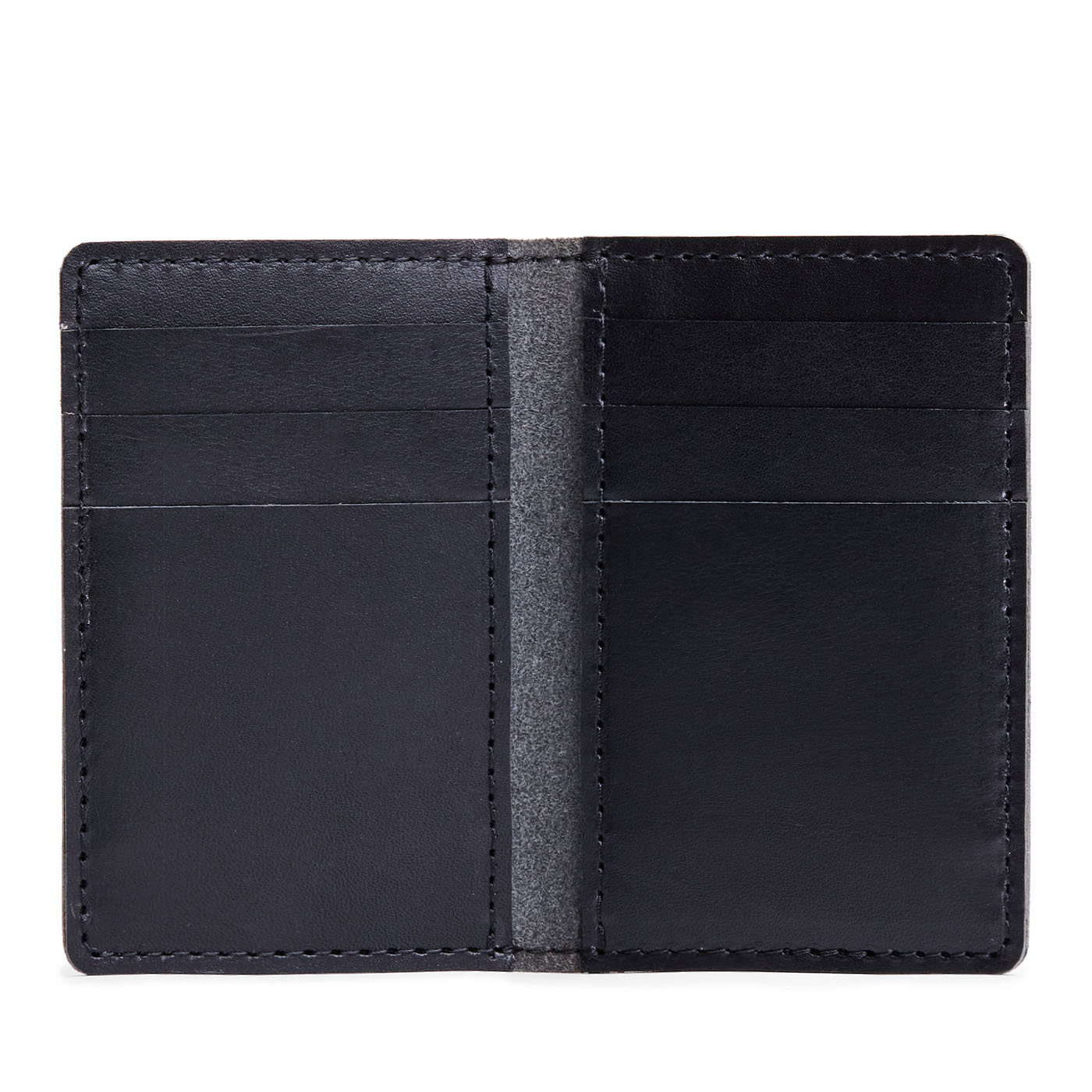 Vertical cardholder with six card slots on a white background