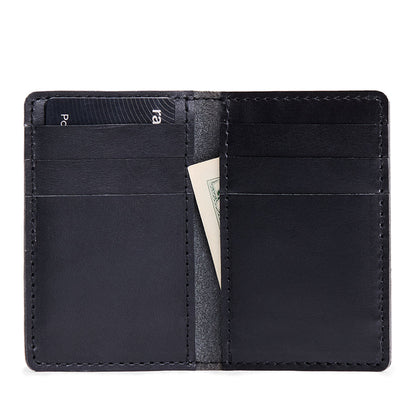 Vertical cardholder with six card slots on a white background