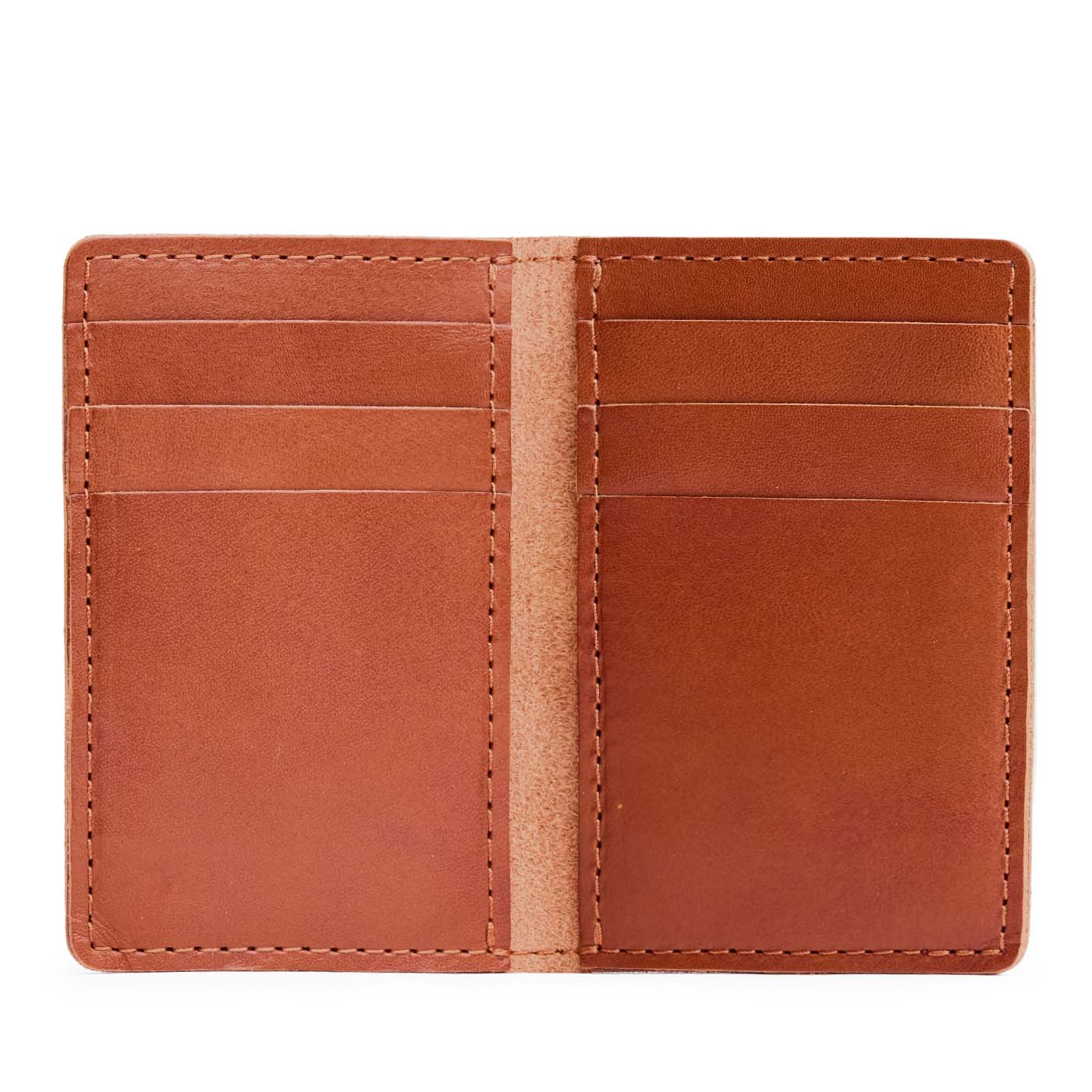 Vertical cardholder with six card slots on a white background