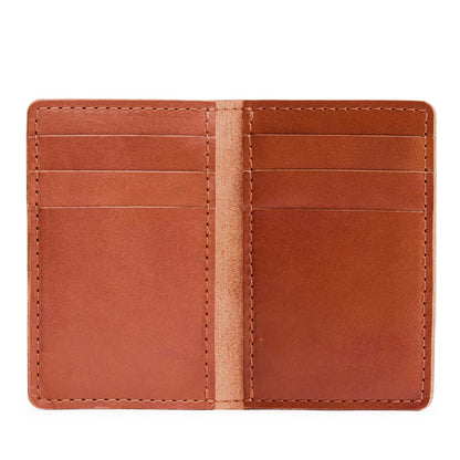 Vertical cardholder with six card slots on a white background