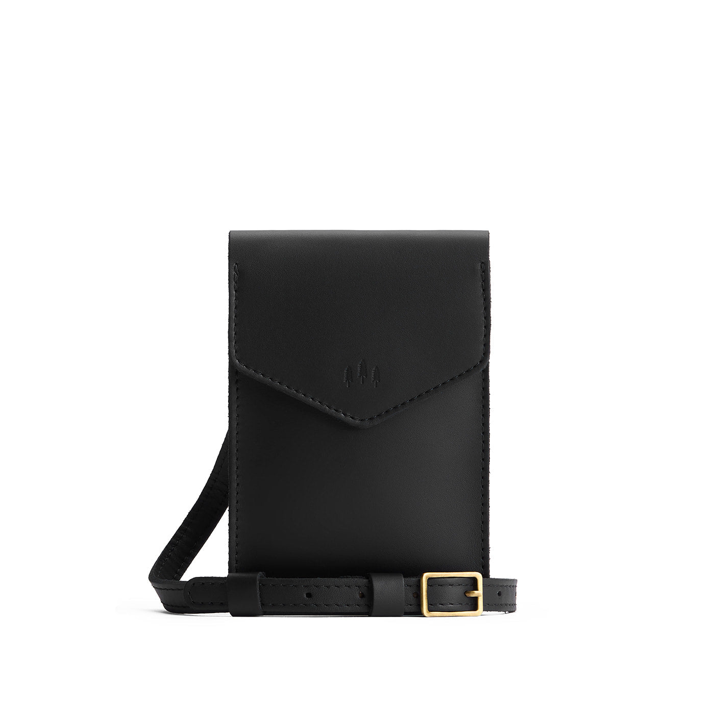 Black | Slim, phone-shaped crossbody purse with magnetic closure