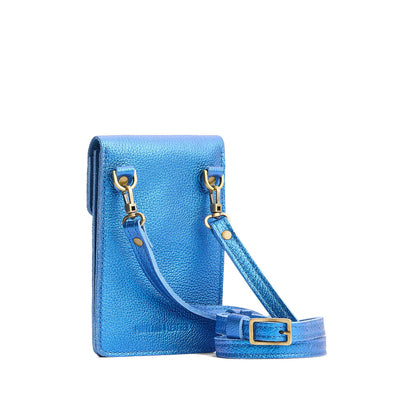 Comet Blue | Slim, phone-shaped crossbody purse with magnetic closure