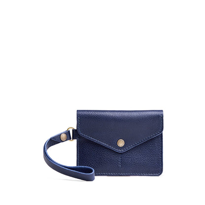 Cobalt | Small Leather Passport Wristlet