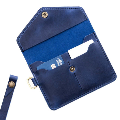 Cowboy Blue | Small Leather Passport Wristlet