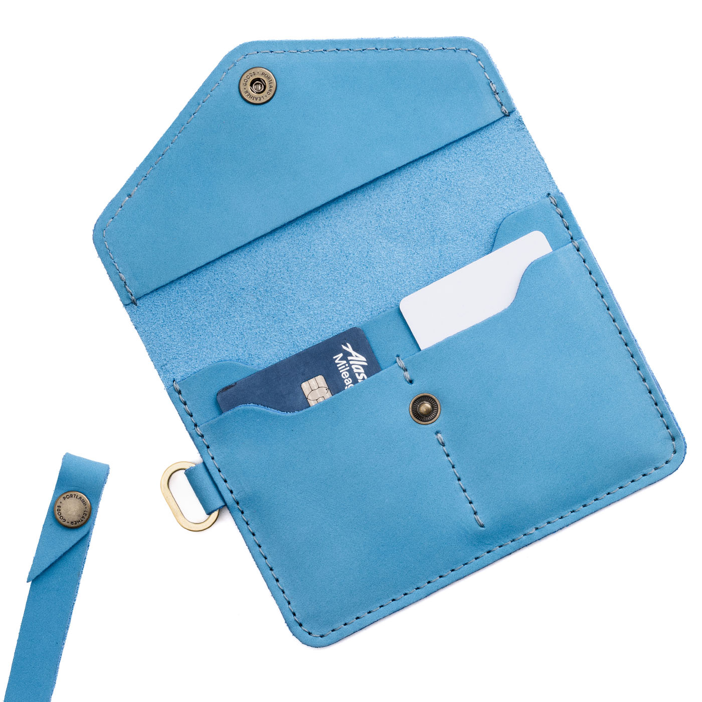 Iceberg Blue | Small Leather Passport Wristlet