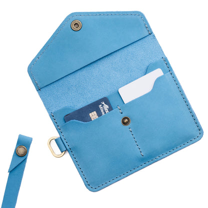 Iceberg Blue | Small Leather Passport Wristlet