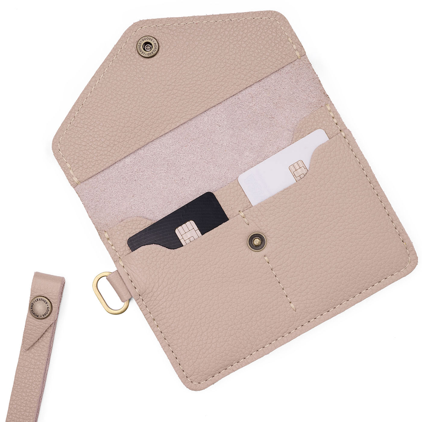 Oatmilk | Small Leather Passport Wristlet
