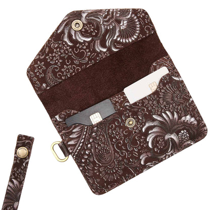 Sepia | Small Leather Passport Wristlet