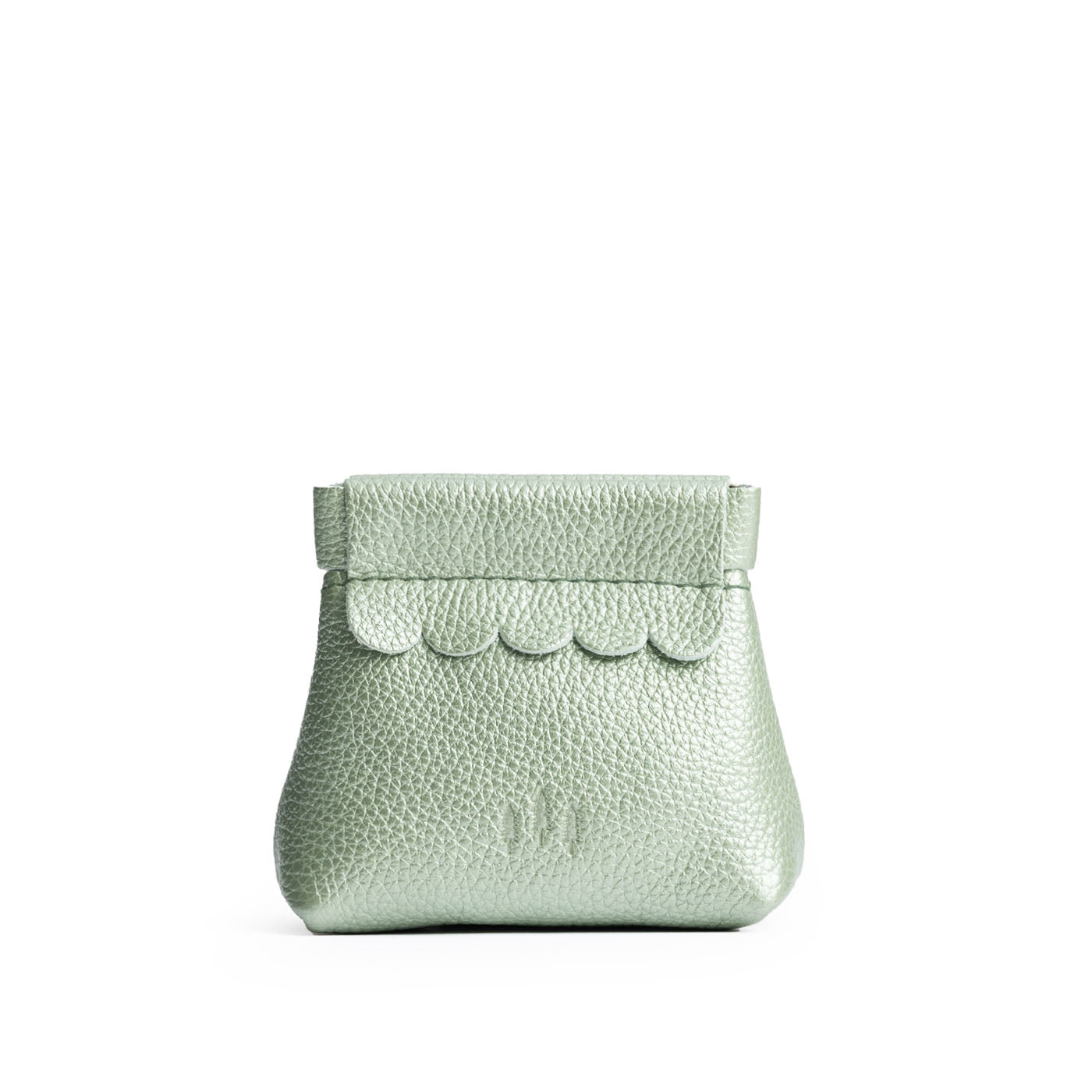Beetle | Leather coin pouch with scalloped edge and three Portland leather tree emblems