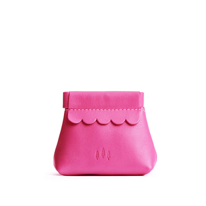 Lip Gloss | Leather coin pouch with scalloped edge and three Portland leather tree emblems
