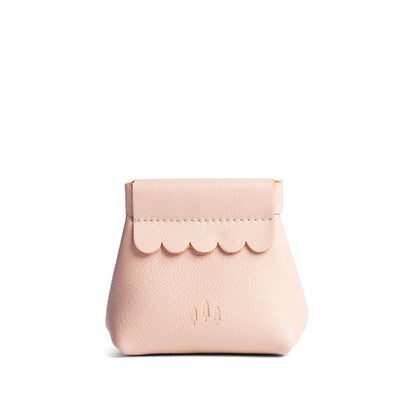 Moonflower | Leather coin pouch with scalloped edge and three Portland leather tree emblems