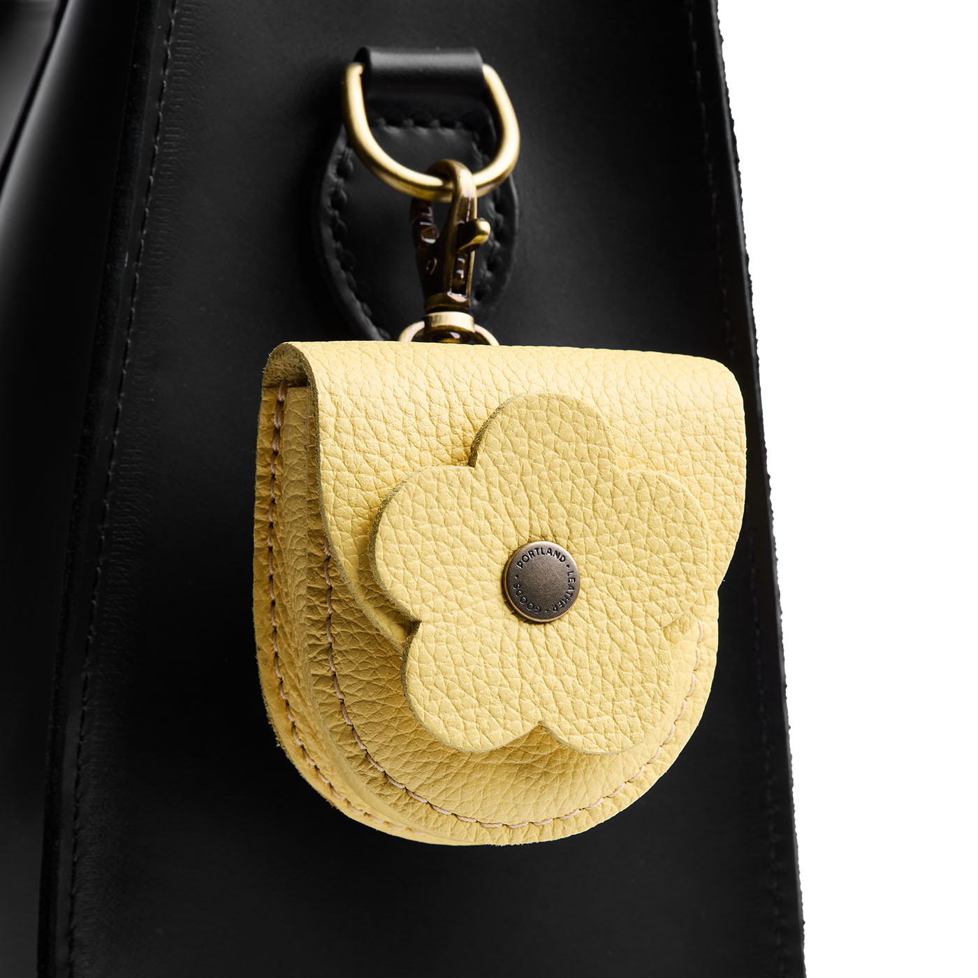 Butter Bliss | U shaped pouch with leather flower applique