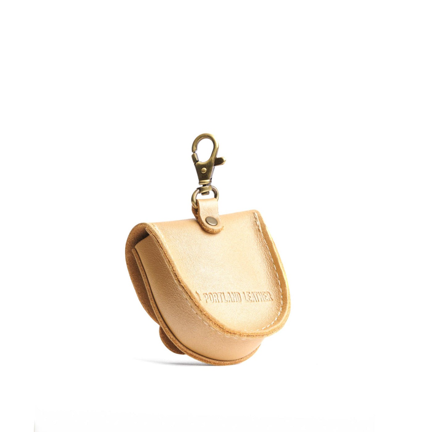 Champagne | U shaped pouch with leather flower applique