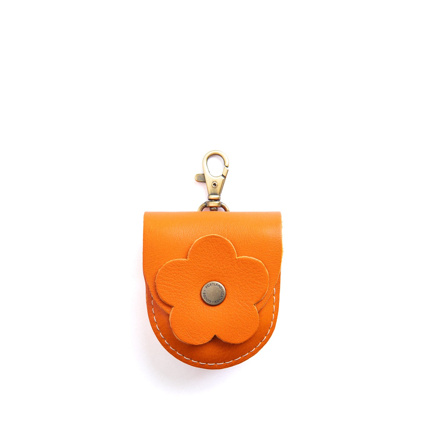 Clementine | U shaped pouch with leather flower applique