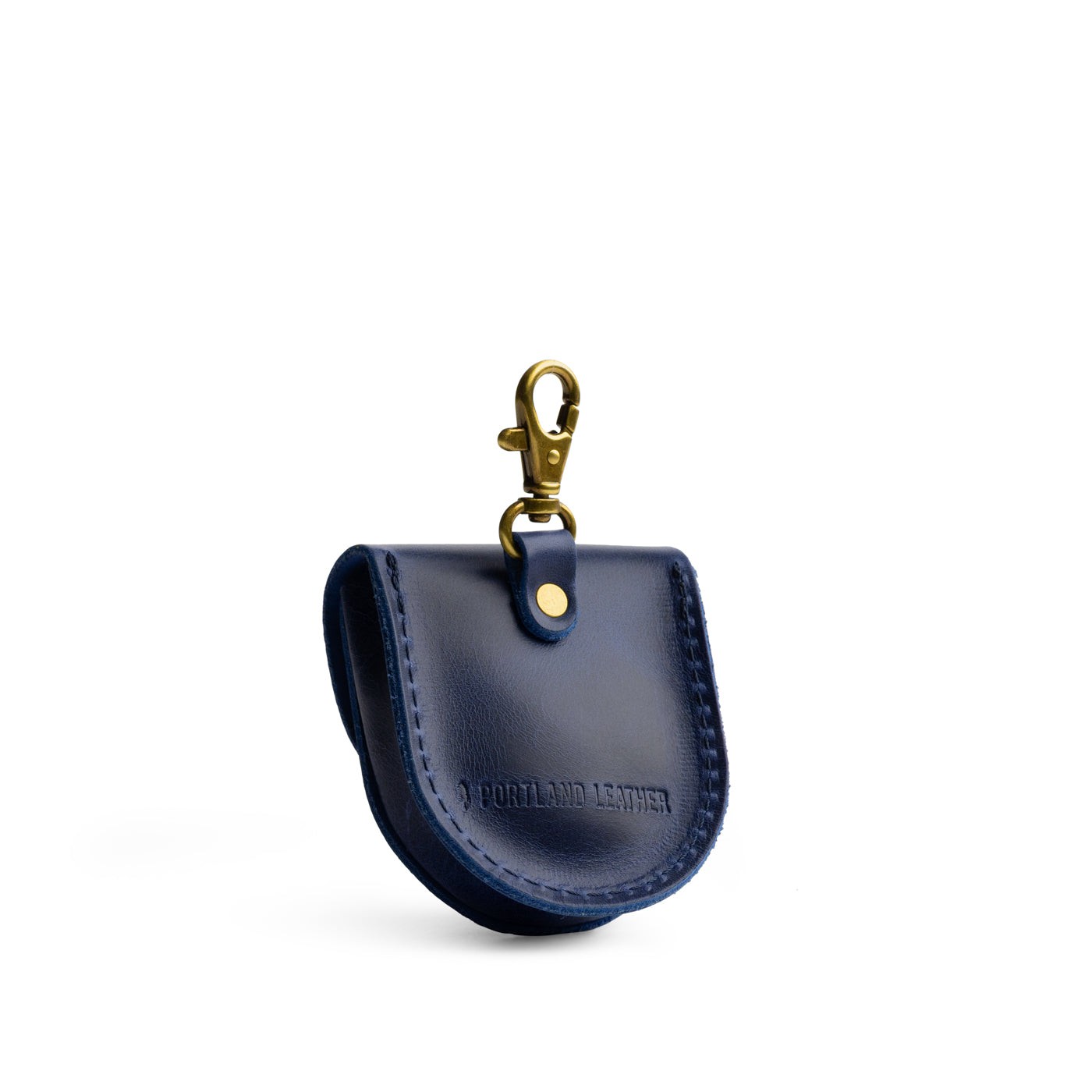 Cowboy Blue | U shaped pouch with leather flower applique