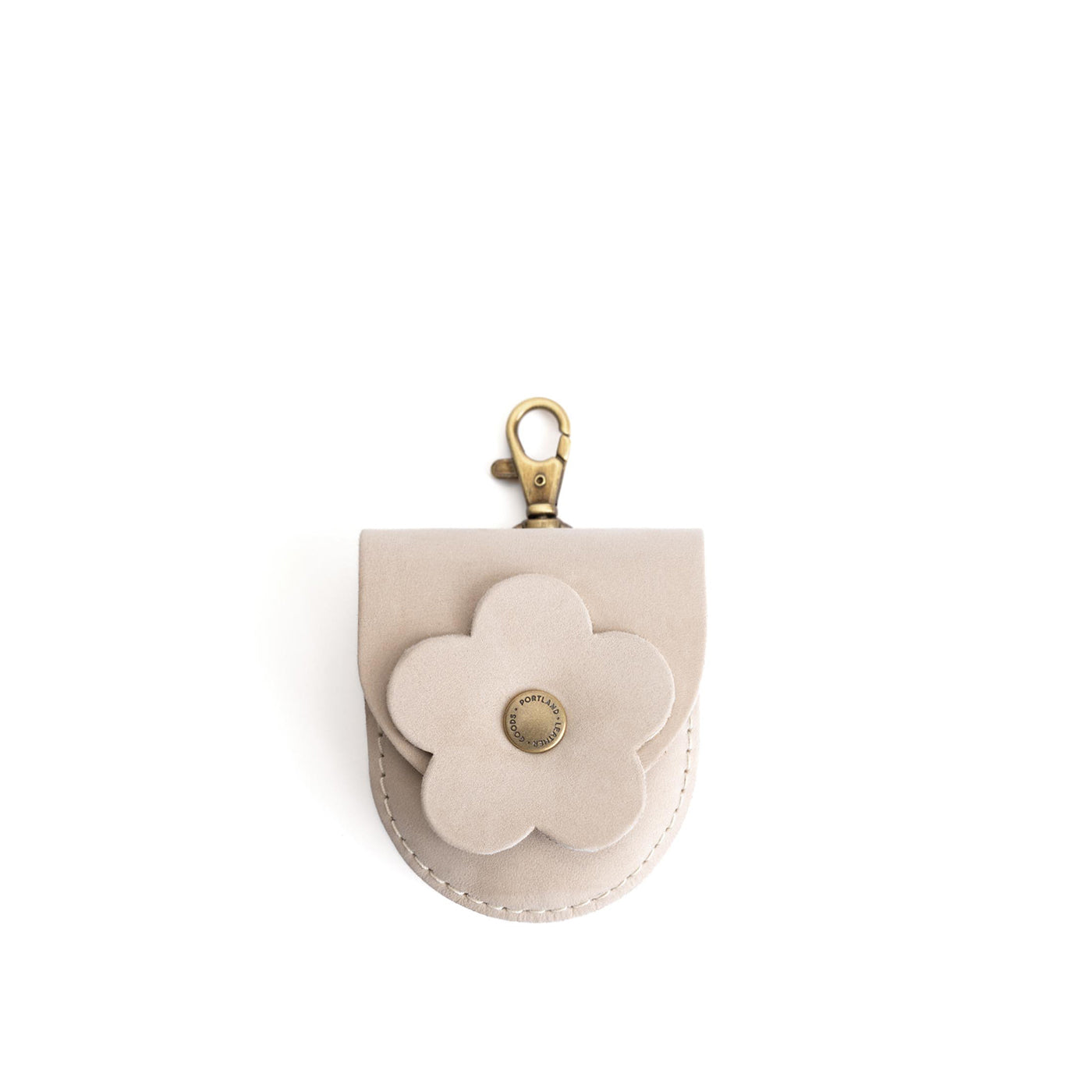 Dragon Bone | U shaped pouch with leather flower applique